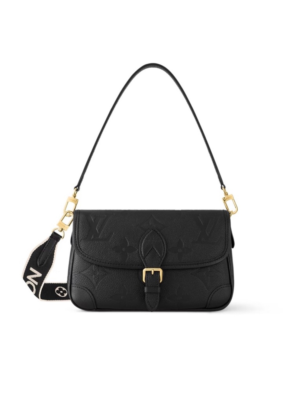 Louis Vuitton Diane Black Monogram Empreinte Buckle Shoulder Bag